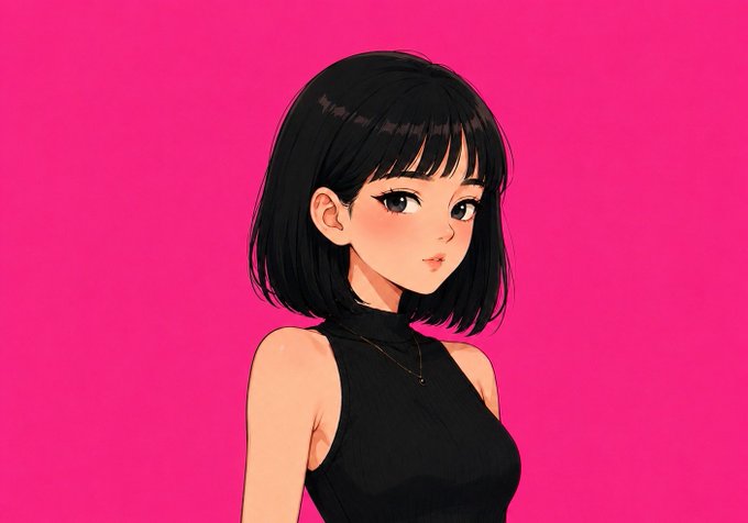 The image features a black girl with short hair wearing a black top against a pink background. The girl has her head tilted slightly to the left, giving off an impression of curiosity or interest. There are no texts present in the image, but there is a caption that reads "Good morning everyone Starting the day with @NomismaNetwork while keeping an eye on @useTria @River4fun @RiverdotInc Also changed my DP today How's it looking?". The girl's presence and her expression add a sense of liveliness to the image, making it more engaging for viewers.