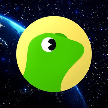A green cartoon character with a single eye and a wide smile is centered on a yellow circle against a starry cosmic background, symbolizing the Cardano ($ADA) cryptocurrency amid news of its $230 million 24-hour trade volume.