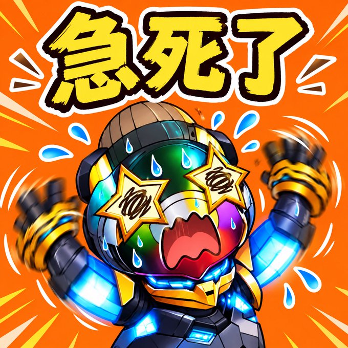 The image features a cartoon character wearing a star-shaped mask, looking distressed and panicking with sweat drops, against an orange burst background with bold yellow Chinese text reading "急死了" (Anxiously dying).

The caption relates to the post expressing frustration about a market maker potentially dumping project tokens, where "急死了" (dying of anxiety) humorously captures the retail investor's panic and urgent need to know which market maker is at fault so they can avoid losses.