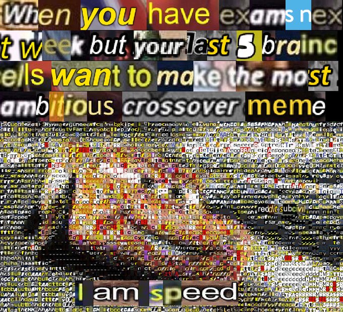 The main focus of this image is an interesting collage related to an academic subject, specifically about exams and a meme that says "I am speed". In total, there are multiple pictures within this collage that relate to the theme of exams or learning, such as one picture with a person who has just completed their last 5 brain exams. Additionally, there is another picture showing a hedge fund circus pulling off the same trick by dropping candy from a baby to keep retail shaking transparency alive, which seems like it's referencing the meme about speeding up in a test situation. The image seems to be part of an academic post related to the subject matter, and the collage itself includes multiple pictures that contribute to the overall theme or message conveyed.