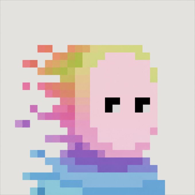 A pixel art illustration of a ghostly figure with a pink face and trailing, pixelated rainbow-colored body dissolving into fragments, posted in a promotional context hyping the $ZEC project and signaling it as a high-quality, early-stage crypto opportunity.