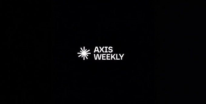 A logo screen displaying 'AXIS WEEKLY' next to a starburst icon on a dark background.