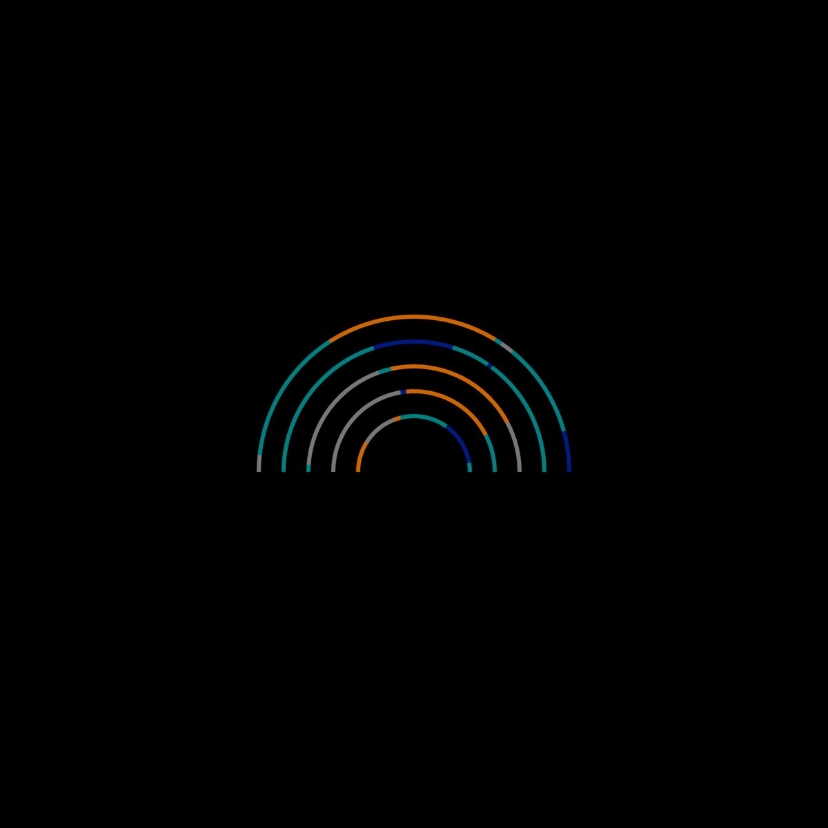 The image shows a closeup view of various shades of blue circles overlapping each other, creating the appearance of a rainbow inside of a black background against a white curtain at the bottom right corner of the frame. A caption below reads "CHASING RAINBOWWWS MINT DETAILS 771 generative rainbows Each a container for web3 lore 33x custom palettes 11x different types Mint: (Friday, 26 June) Allowlist 2-6pm BST (9am-1pmEST) Public 6pm BST (1pmEST) Max Supply: .0069Ξ Reveal after the storm". The image seems to be a graphic or logo that could be used for branding purposes related to the rainbow and its elements.