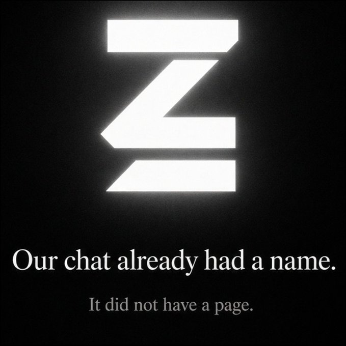 A black background features a glowing white stylized "Z" logo above the text "Our chat already had a name. It did not have a page." The image serves as a visual header for a post announcing the creation of a clan on Zaps, giving their previously nameless trading chat an official page to gather on.