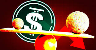 The image features a dollar sign coin balanced on a seesaw alongside a USDD coin, visually symbolizing the balance and utility between traditional currency and the USDD stablecoin in DeFi. This aligns with the post's message about Gate DEX's Bonus Campaign Phase 2 enhancing USDD's practical use across decentralized finance beyond just rewards.