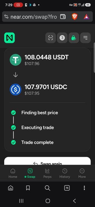 The image shows a smartphone displaying an app called Near which has several features including trading options. In one of the sections, there's information regarding airdrop expectation projects at the bottom. These projects seem to involve the process of swapping $100 or more for cryptocurrency, possibly to enable users to invest in new projects with certain developers. The image shows that it is an overview of the app's features and its usage, which helps users understand what the app offers before deciding to invest their money into these projects.