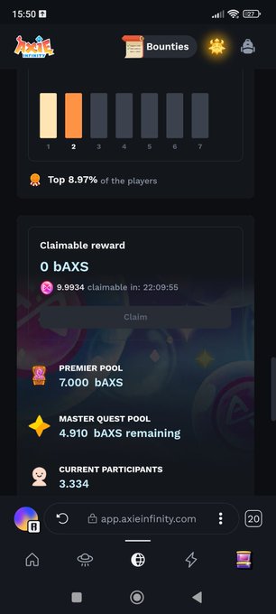 The image shows a screenshot of an app store page for a mobile game called "Pocket Quests", which appears to be a multiplayer game with a focus on achievement points, power-ups, and leveling up. The app has been recently updated, as indicated by the "Current version" checkbox at the bottom left corner of the screen. The main content area displays information about the game's features, including its rating (M for mature), the number of players it supports, and a list of achievements that can be unlocked.
