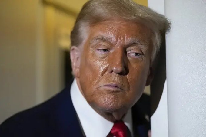A picture of Donald Trump is shown here, relating to news that Trump Media is scaling back its crypto asset business, including plans with Crypto.com.