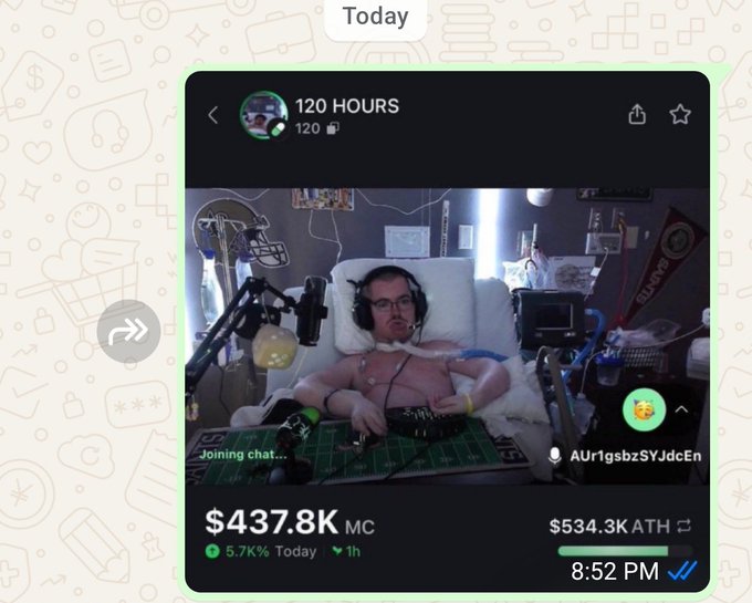 The image features a man sitting down at his desk with headphones around his neck. The surrounding environment consists of several other people, indicating that this scene takes place within an online chat or social media group. A post on the platform shows a man claiming ba shi da lafiya, which is a meme coin worth $500,000. This means he has purchased or won it and is promoting it in his message to others within the group. The context of the image provides insight into what might be happening, although not explicitly stating the details of the post itself.