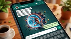 A smartphone displaying a chat interface, possibly WhatsApp, with a Spider-Man-themed profile picture and a message preview visible on the lock screen.