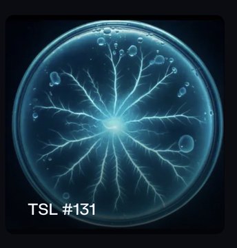 The image shows a glowing blue plasma ball emitting branching electrical discharges from a central electrode, with the text "TSL #131" in the bottom left corner. The energetic, electric visual relates to the post by capturing an electrifying moment of celebration for a winning pick from the @Pickles_NFT community.
