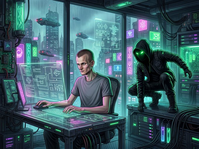 The image features a man sitting at a desk with a computer monitor, typing on his keyboard while another character, possibly a robot or a machine, stands behind him. The scene takes place in an office setting, which suggests that they are discussing or working on some project related to technology and computers. The post also mentions Zei as one of the key characters in the story, indicating that it is likely a part of a larger narrative involving Zei and other characters from the story.