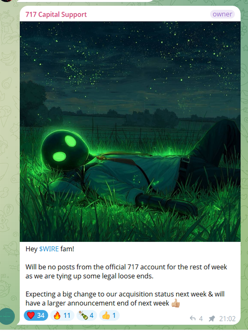 !!!SWIR! FAM!!! message with a green alien head and green eyes, suggesting an impending change or announcement related to the account.