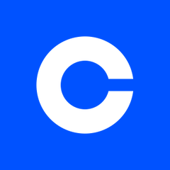 The Coinbase logo, featuring a stylized white "C" on a blue square background, is displayed in connection with the announcement that Coinbase is integrating Hyperliquid-powered perpetual futures into its Base app.