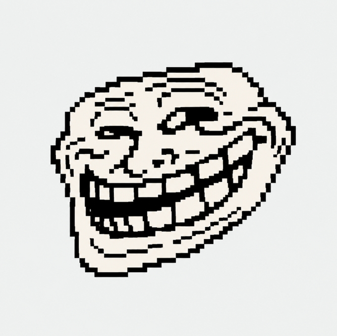 The image features a black and white cartoon-style face with a big smile and wide eyes, giving off a playful and humorous vibe. The caption below the image reads "Good night, Just wanna wake up and see $troll to new ATH," which is likely a reference to the popular video game series "Trolls" by Robert Downey Jr. and Chris Columbus. This connection between the image and the post adds an element of fun and entertainment to the overall presentation.