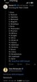 A mobile app screen displaying a list of sports-related options or categories in dark mode.