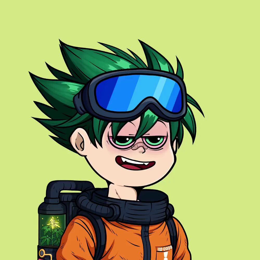 The image features a cartoon character wearing an orange jumpsuit, goggles, and a backpack with a plant growing out of it. The character has a big smile on their face and appears to be happy or excited about something. The caption for the image reads "I'M giveaway 3 GTD spots of @velin_nn How To enter ➠Follow @velin_nn & @tausif_khan099 ➠Like + RT this post & tag 3 friends ➠Drop EVM address Turn on both notification Ends in 24 hours. Good luck all".