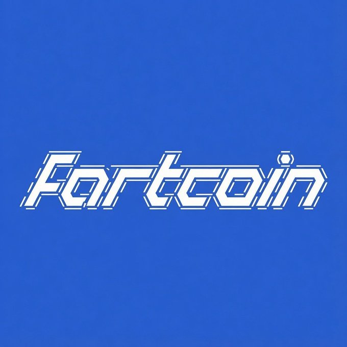 The image features a blue background with white text that reads "FARTcoin" written in all capital letters. The text is slightly tilted to the right side of the frame. Below this, there's a caption that says "pump tweeted that solana is dead in 2026. and now, the biggest memecoin of all time, can be retokenized on a chain that simplyCANNOT die?". This caption seems unrelated to the image but might have been included for some context or humor.