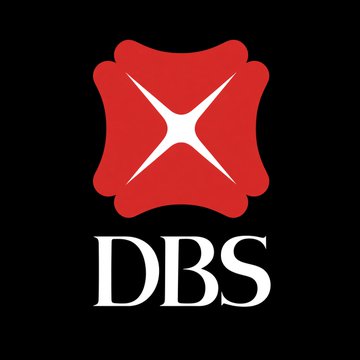 The image displays the DBS logo, featuring a red stylized emblem above the white "DBS" text on a black background. DBS, a major Singaporean bank, is mentioned in the context as a financial institution utilizing SWIFT's faster and more programmable network, which the post contrasts against the older XRP ledger technology.