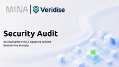 A banner image announcing a "Security Audit" by Veridise for MINA, subtitled "Reviewing the PROOF Signature Scheme Behind Mina Multisig," which visually supports the post's mention of Veridise's audit and its role in the Mina ecosystem.