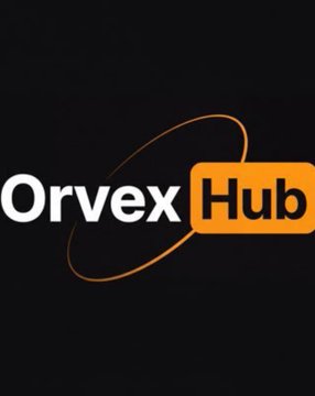 Logo for "Orvex Hub" displayed in white and orange text on a black background with a curved orange line.