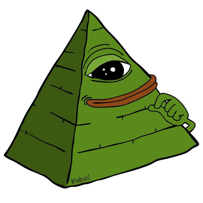 A cartoon illustration of a green triangular character with a single large eye and a brown band across its face, holding a thin green object. It is signed 'jlebidosh!'.