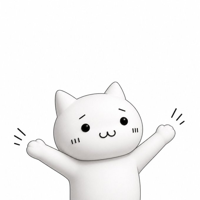 The image features a simple, white cat-like character with raised arms, evoking the iconic ASCII art style of 2channel's Shobon cat. This matches the post's discussion of 2ch's ASCII art legacy, particularly Shobon, which the author claims predates and inspired "Doge."