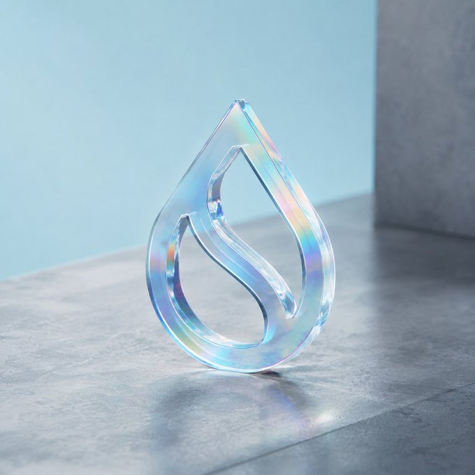 The image features a large, transparent crystal-like object that resembles a water droplet or tear shape. It appears to be made of glass or plastic and has a unique design with a curved edge. The object is placed on a gray surface, possibly a table or countertop, against the backdrop of a blue wall. The caption accompanying the image reads "BREAKING: CONFIDENTIAL TRANSFERS ARE LIVE IN PUBLIC BETA ON $SUI DEVNET!". This suggests that the crystal-like object might be related to an event or product launch, and it is being shared on social media platforms for public exposure.