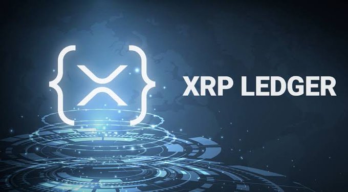 The image showcases a glowing blue XRP Ledger logo and "XRP LEDGER" text against a futuristic, tech-inspired background with circular digital elements, visually aligning with the post's announcement of the xrpld 3.3.0 upgrade, which introduces new features like native privacy, batch transactions, and enterprise-focused tools for DeFi and tokenization.
