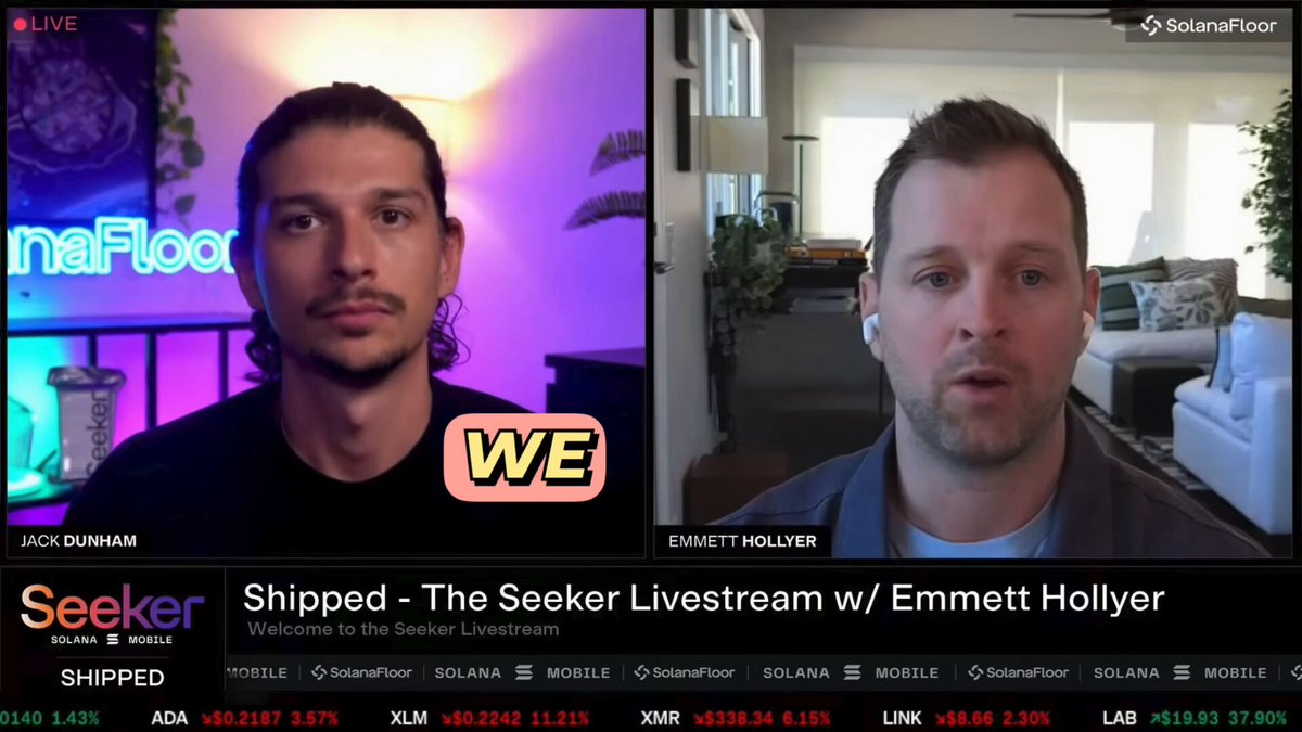 The image shows two men talking about a product or service called "Seeker" that they are promoting. The man on the left side of the screen has his mouth open, while the other man on the right side has his mouth closed. They appear to be discussing the app and its features in detail. The post mentions that this is why we're focused on Seeker apps, which implies that the image is related to a discussion or promotion about these apps.
