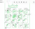 A photo of an iPad screen showing green handwritten notes and sketches under the heading 'Seal-Cracks'.