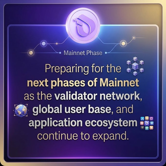 A futuristic purple and blue graphic featuring an "S"-like logo at the top and the text "Mainnet Phase" introduces a message reading: "Preparing for the next phases of Mainnet as the validator network, global user base, and application ecosystem continue to expand." The image visually reinforces the post's announcement about InterLink's Mainnet development, aligning with the hashtag #InterLink and the ongoing growth of the validator network, global user base, and application ecosystem mentioned in the accompanying text.
