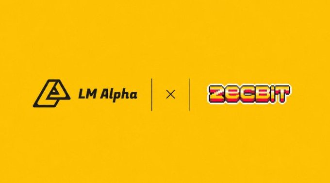 A yellow background displays the 'LM Alpha' logo next to an 'X' and the '2CCBIT' logo, indicating a partnership or collaboration.