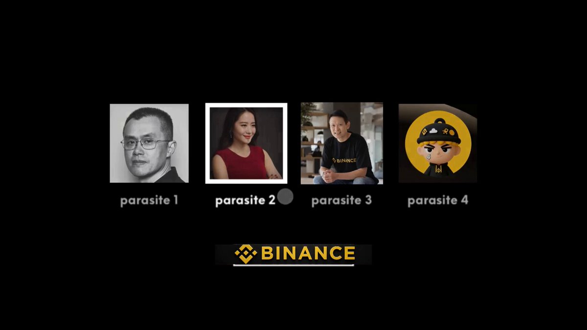 The image features four different photos of people, each with a caption below their photo that reads "Big Sis said: Isn't anyone making video ads? Are there any catchy and rhyming slogans? So here I am. Binance has more than just cryptocurrency; it has everything! Not just buying coins, Binance has it all! @binancezh #binance @binance @binance #bigsisters". The post is about a video advertisement for Bitcoin, which includes four different photos of people and their corresponding captions.