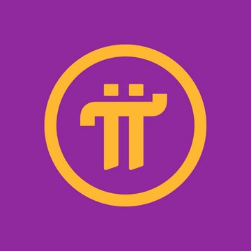 The image features the Pi Network logo—a stylized "π" symbol with two dots above it, rendered in gold within a circular border on a purple background—visually tying into the post's mention of $Pi's surge to the top of OKX's trending list ahead of major cryptocurrencies like $BTC and $ETH.