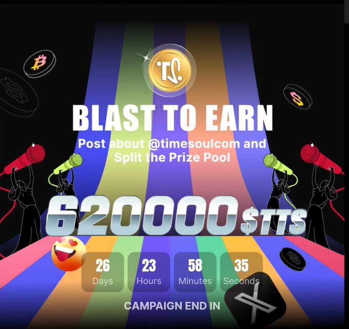 The image features a poster for a contest that encourages people to "blast to earn" by promoting a digital world where identities are not static but rather grow, learn, and connect with purpose. The poster includes a list of tasks or activities one should complete in order to win the contest. There is also a link to the contest's website, which provides more information about the contest rules and how to enter.