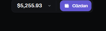 The image displays a balance of $5,255.93 next to a purple "Cüzdan" (Turkish for "Wallet") button. This wallet balance likely represents the funds being referenced in the giveaway post, where the user is offering $25 to members who sign up for Moon via their referral code.