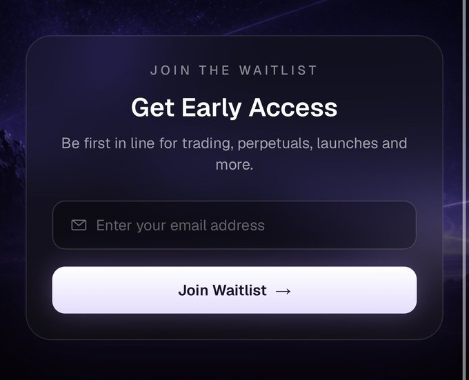 A 'Get Early Access' waitlist signup form with an email input field and a 'Join Waitlist' button, set against a dark purple background.