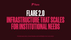 A promotional graphic with a dark red background reading 'FLARE 2.0' and 'INFRASTRUCTURE THAT SCALES FOR INSTITUTIONAL NEEDS'.