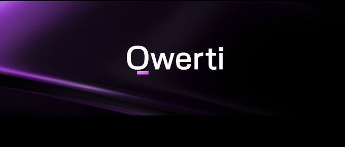 A dark purple and black banner image featuring the text 'Qwerti' with a small magenta underline accent.
