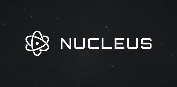 A logo image displaying 'NUCLEUS' in white text alongside an atom/atomic symbol on a dark starry background.