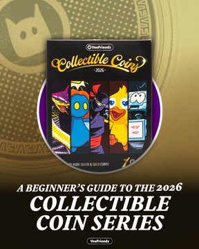 A promotional graphic for the 2026 Collectible Coin Series featuring a purple coin with FNAF characters and the text 'A Beginner's Guide to the 2026 Collectible Coin Series' by Vault Insider.