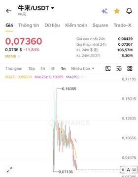 The image displays a Binance trading chart for the MEME/USDT pair, showing a sharp price spike to 0.16355 followed by a steep drop to 0.07360 (down 11.84%), with 24h volume at $106.57M—visual evidence of the dramatic "CZ-ed" dump referenced in the post about the early-month collapse.