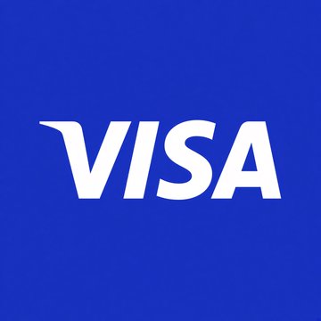 The image displays the Visa logo, featuring the brand name "VISA" in white text on a solid blue background. The logo relates to the accompanying post about Visa's findings on consumer adoption of stablecoins and digital assets across the Asia Pacific region, reflecting the company's involvement in the fintech and cryptocurrency space.