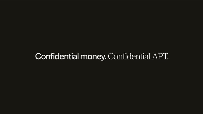 A black screen displaying the text 'Confidential money. Confidential APT.' in white lettering.