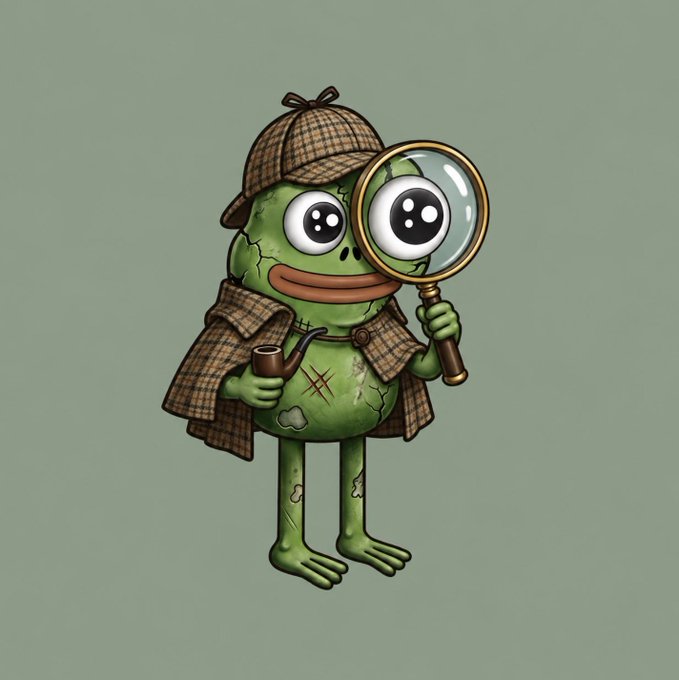 A cartoon illustration features a green, stitched-together blob character dressed as a detective with a plaid deerstalker hat and cape, holding a smoking pipe and a magnifying glass.