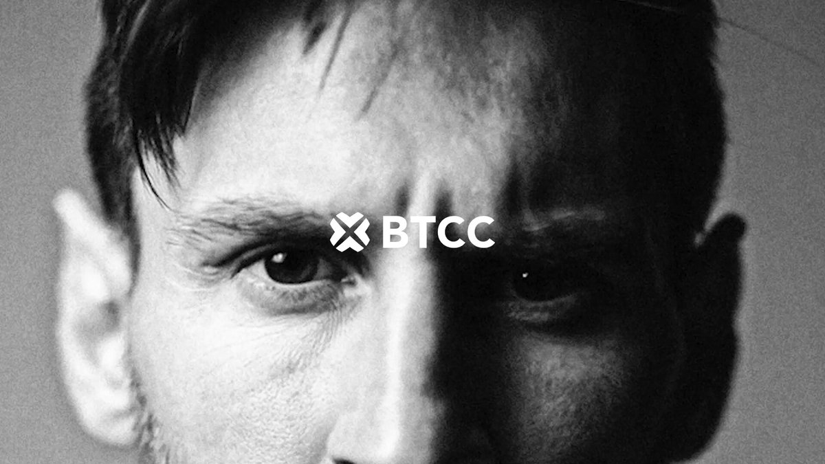 The image features a close-up of a man's face, with his eyes looking directly at the camera. The background appears to be a plain white wall or gray surface. There are two words written in black text that read "BTCC" and "BTCC15", which could possibly be related to the Argentina National Football Team Trading meets football royalty. Additionally, there is an image of a man's face with x's on it, suggesting that the post might be promoting something or someone associated with the BTCC team.
