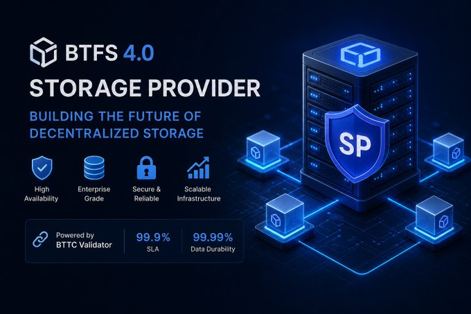 The image features a blue cube with a shield on top that says "SP" written on it. The background of the image is black, but there are several blocks scattered throughout the scene. These blocks appear to be related to the storage provider industry, as they represent different aspects such as security, scalability, and performance.