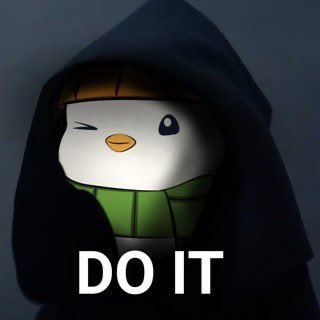 A cartoon penguin wearing a dark hooded cloak winks with text below reading 'DO IT'.