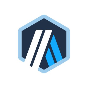 A hexagonal logo featuring a dark navy background with light blue borders, containing stylized white and bright blue angular shapes forming an abstract 'M' or 'A' design.